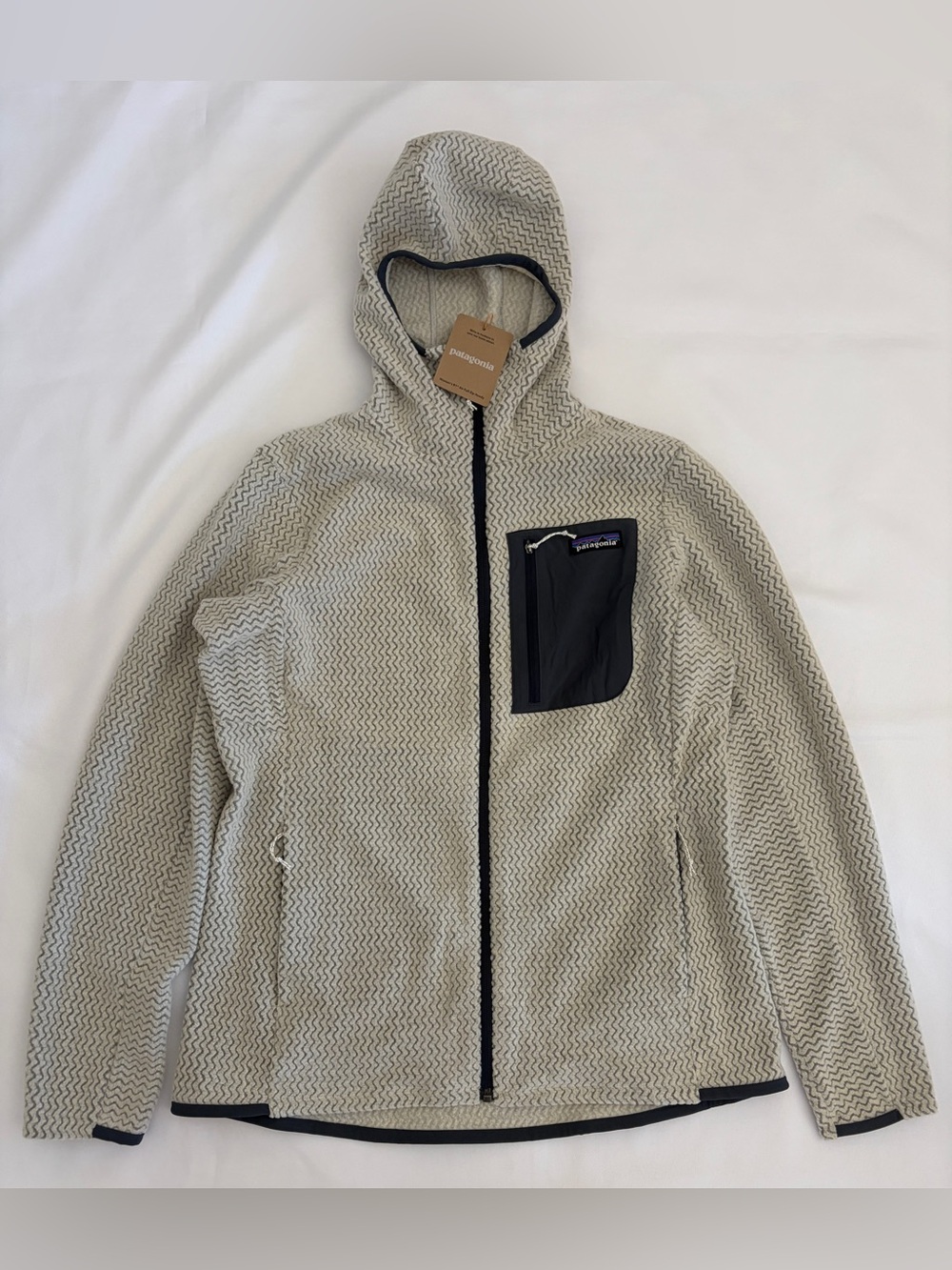 Patagonia Women's Size L R1 Air Full Zip Hoody WOOL WHITE